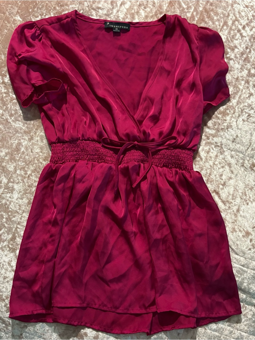 Twenty one 21 Magenta Satin Wrap Top